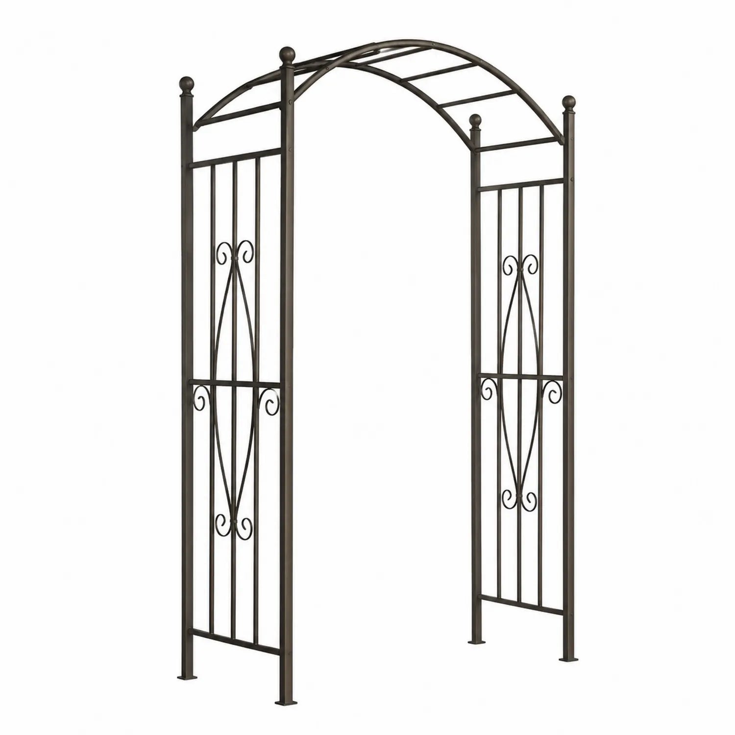 Arche de jardin en métal noir avec motifs décoratifs