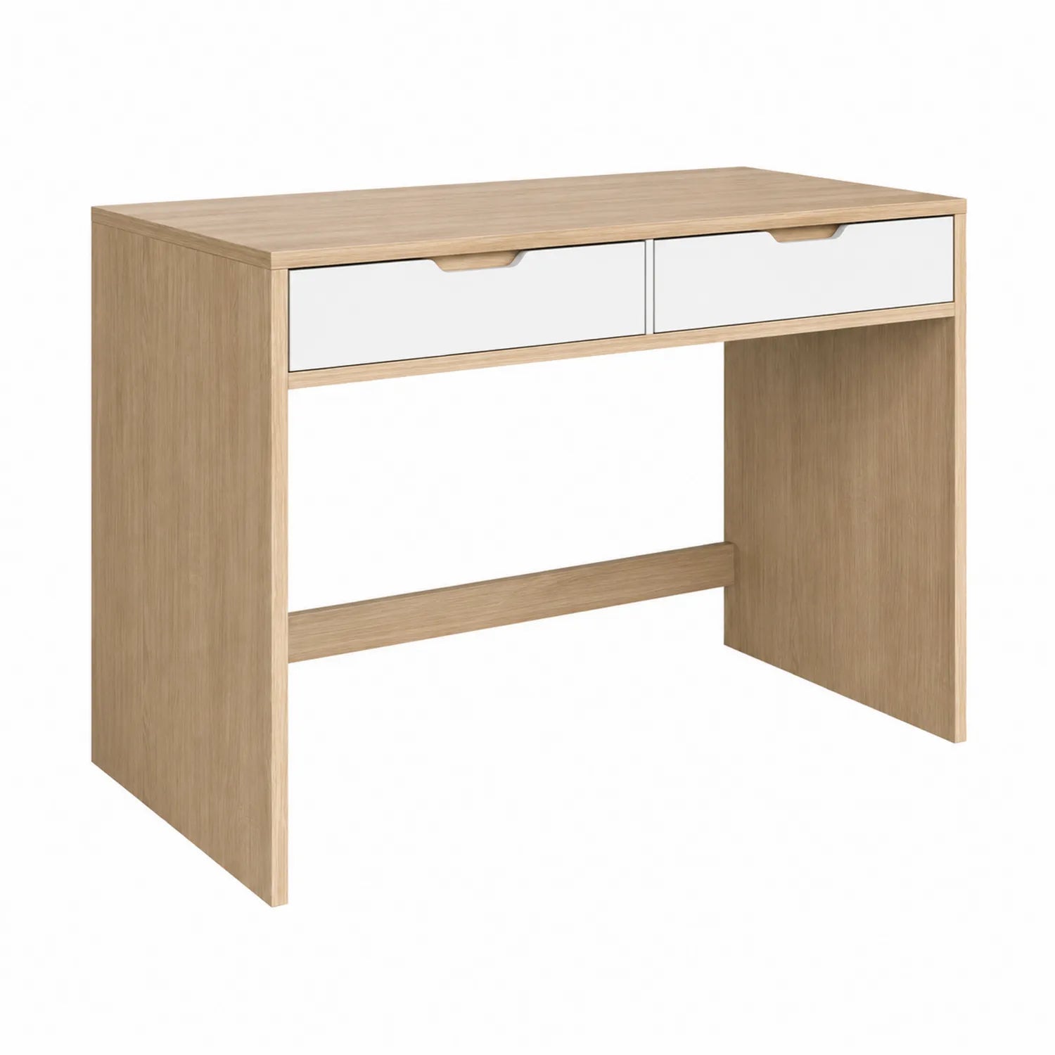 Bureau en bois avec 2 tiroirs 120 x 55 x 75 cm Beige/Blanc