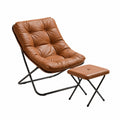 Fauteuil avec Repose-pieds en Cuir PU et Métal Pliable