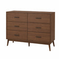 Commode en bois 6 tiroirs en marron