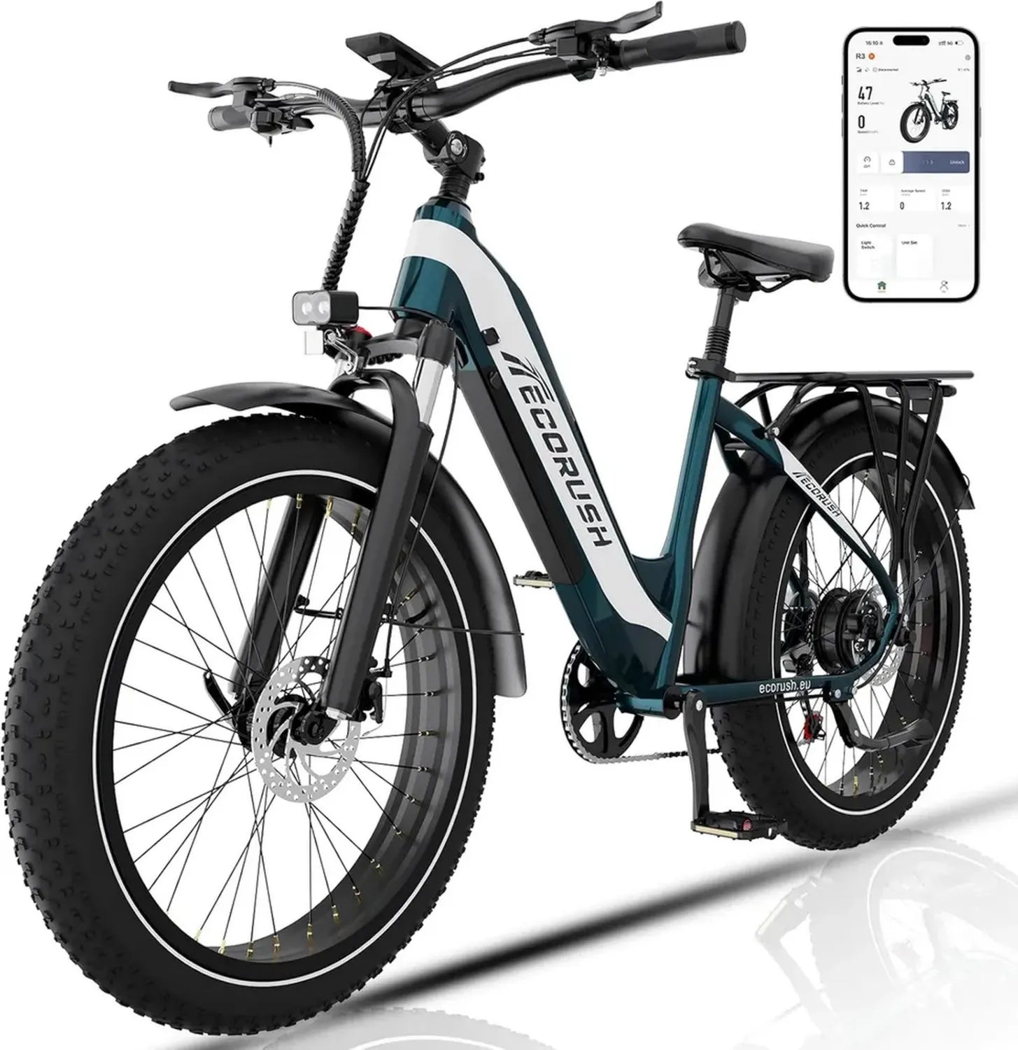 Vélo Électrique 48V 20Ah, Autonomie 150 km, Écran LCD, Compatible App NFC, Pour Hommes et Femmes