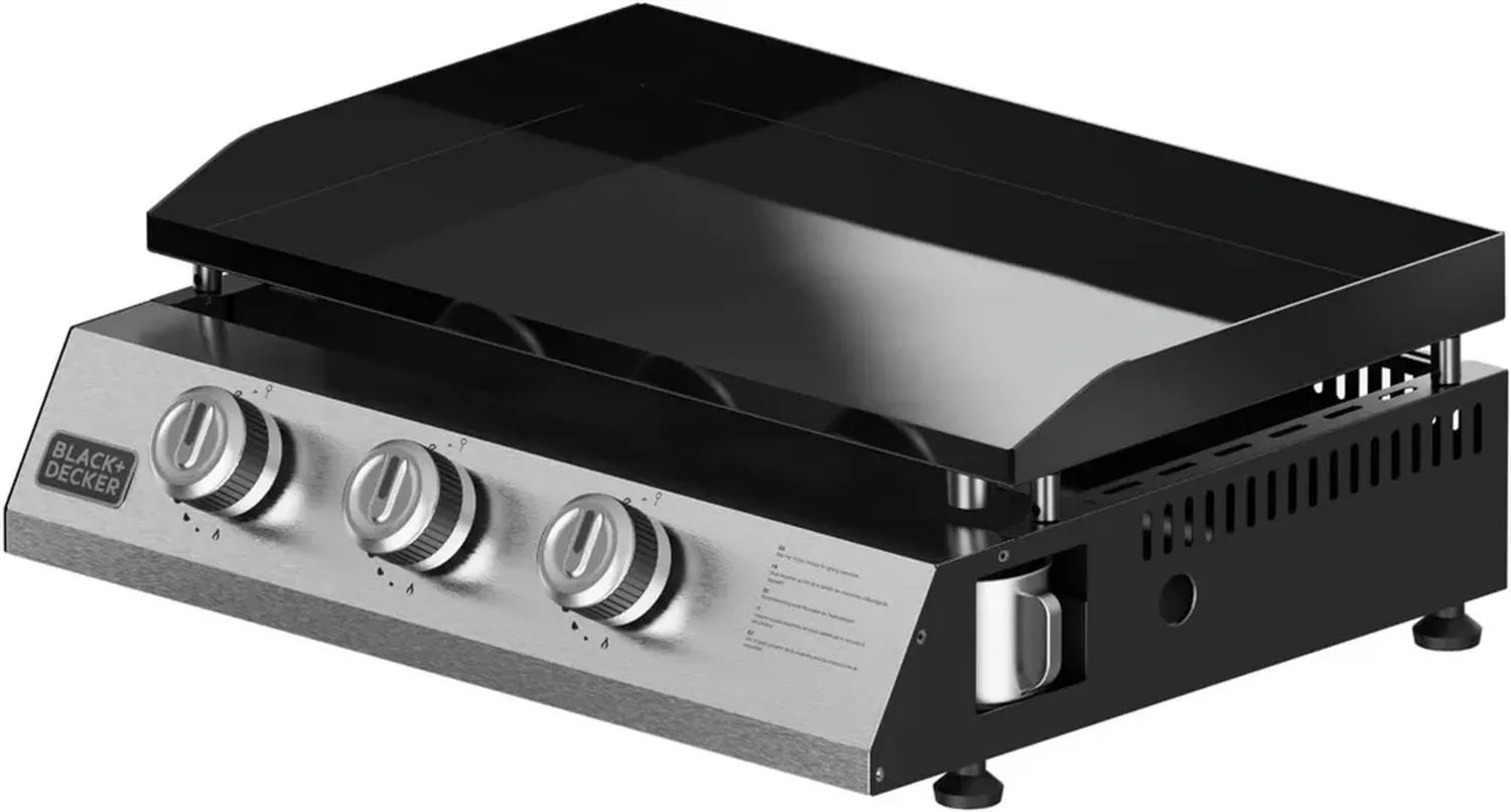 Plancha Gaz 3 Feux Black+Decker BXOP7350F avec Plaque Émaillée