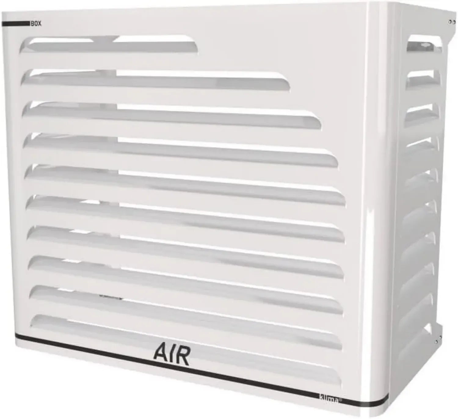 Cache Climatiseur Extérieur en Aluminium Design Arrondi - Blanc Premium