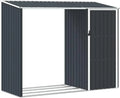 Cabane de Jardin en Acier Galvanisé Anthracite 245x98x159 cm pour Rangement d'Outils