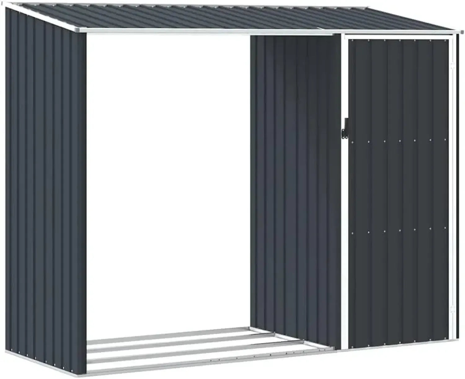 Cabane de Jardin en Acier Galvanisé Anthracite 245x98x159 cm pour Rangement d'Outils