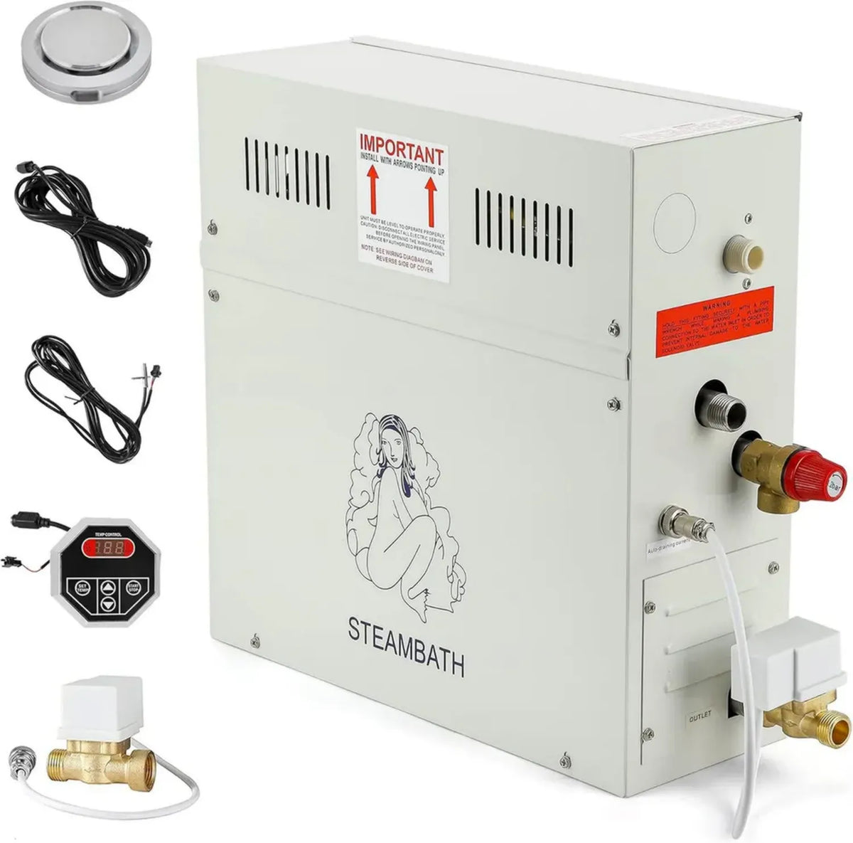 Générateur de Vapeur 9KW 220V Auto-vidangeable pour Sauna et SPA - Affichage LED 35-55°C