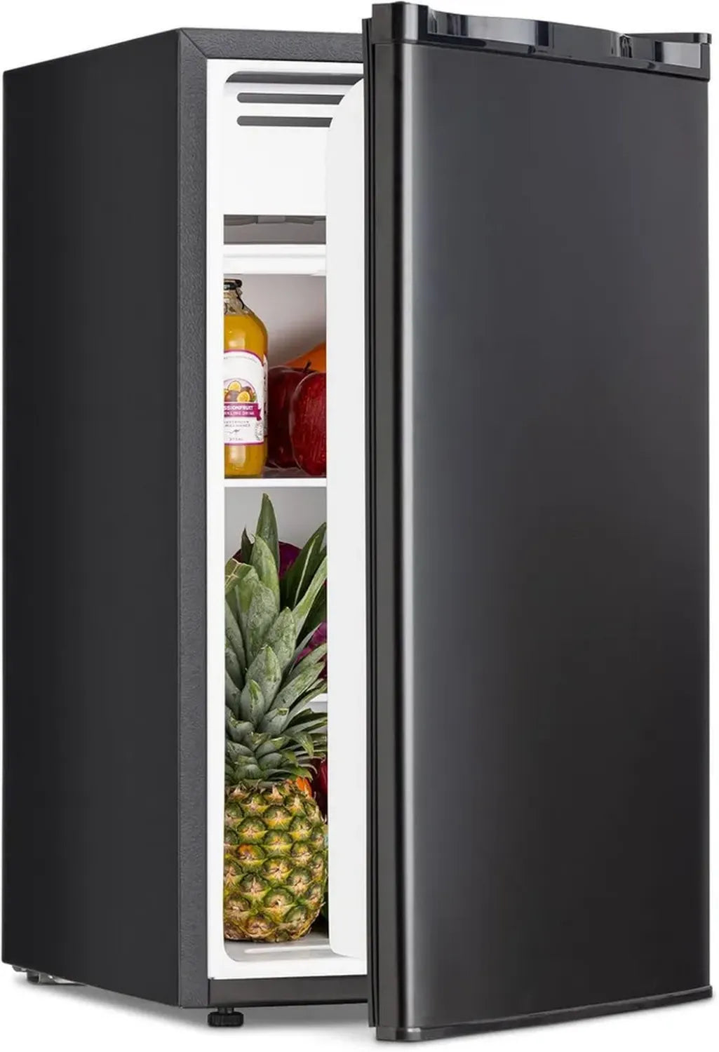 Réfrigérateur Compact 90,8L avec Congélateur, Porte Unique, Thermostat 7 Niveaux, Idéal pour Dortoir, Bureau, Chambre, Couleur Noire