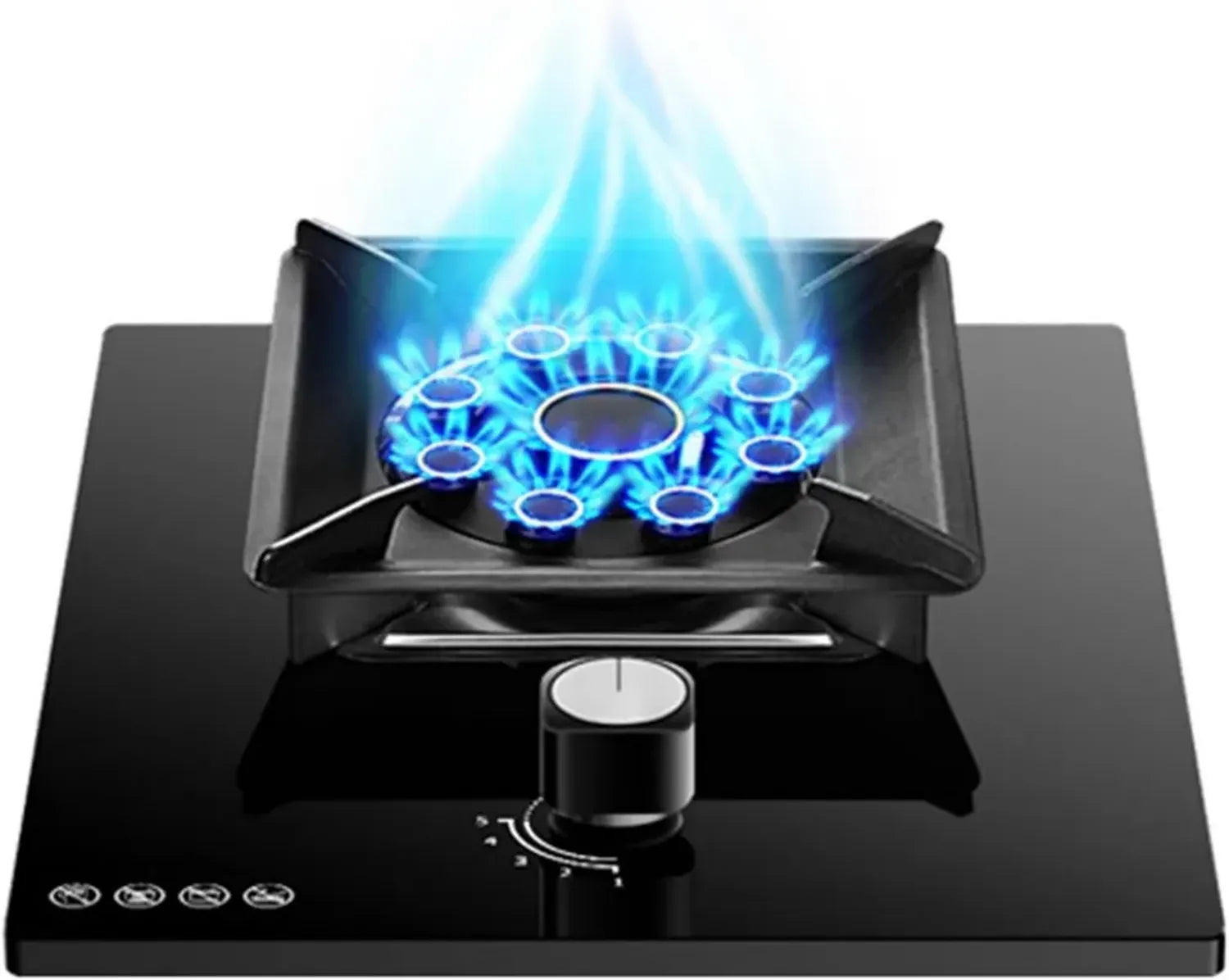 Réchaud à Gaz Portable 5,2 KW, 1 Brûleur, Verre Trempé, Sécurité Intégrée - Idéal pour Camping et Cuisine Extérieure