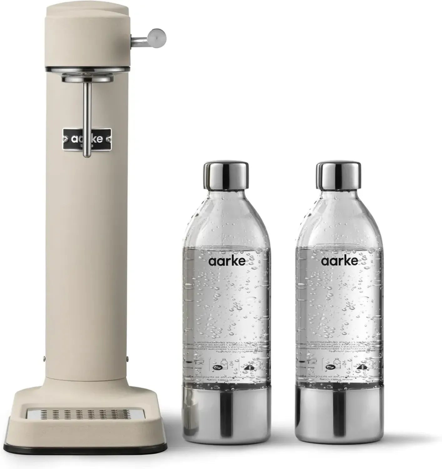 Aarke Carbonator 3, Machine à Soda avec 2 Bouteilles de 800 ml, Finition Sable