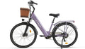 Vélo Électrique Femme 26' avec Batterie Amovible 48V, E-Bike Urbain 7 Vitesses