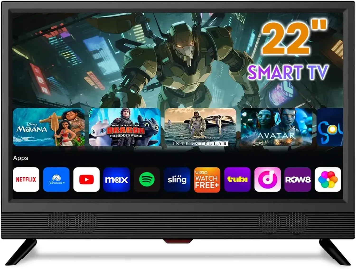Téléviseur LED 22' avec HDMI et USB, Parfait pour Cuisine et Camping
