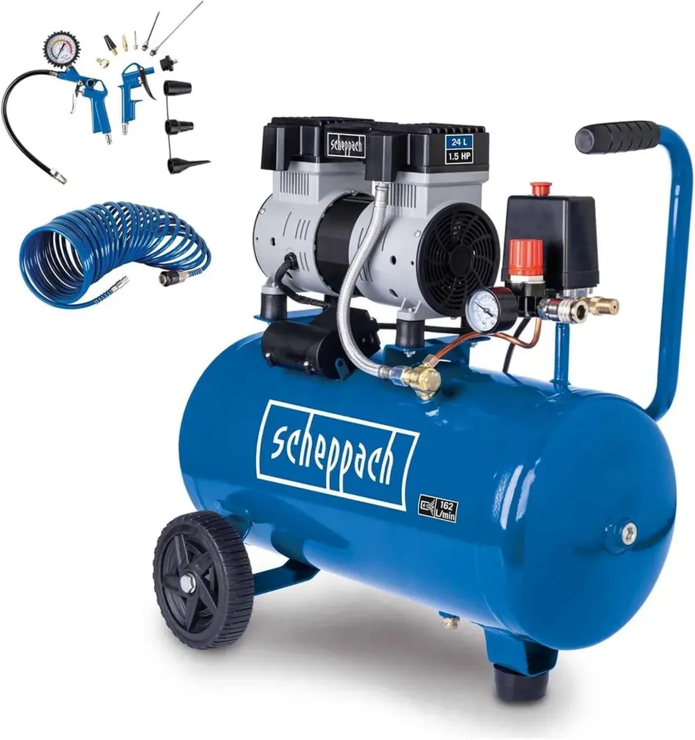 Compresseur d'air Silencieux Scheppach HC26Si 24L 8 Bar 230V