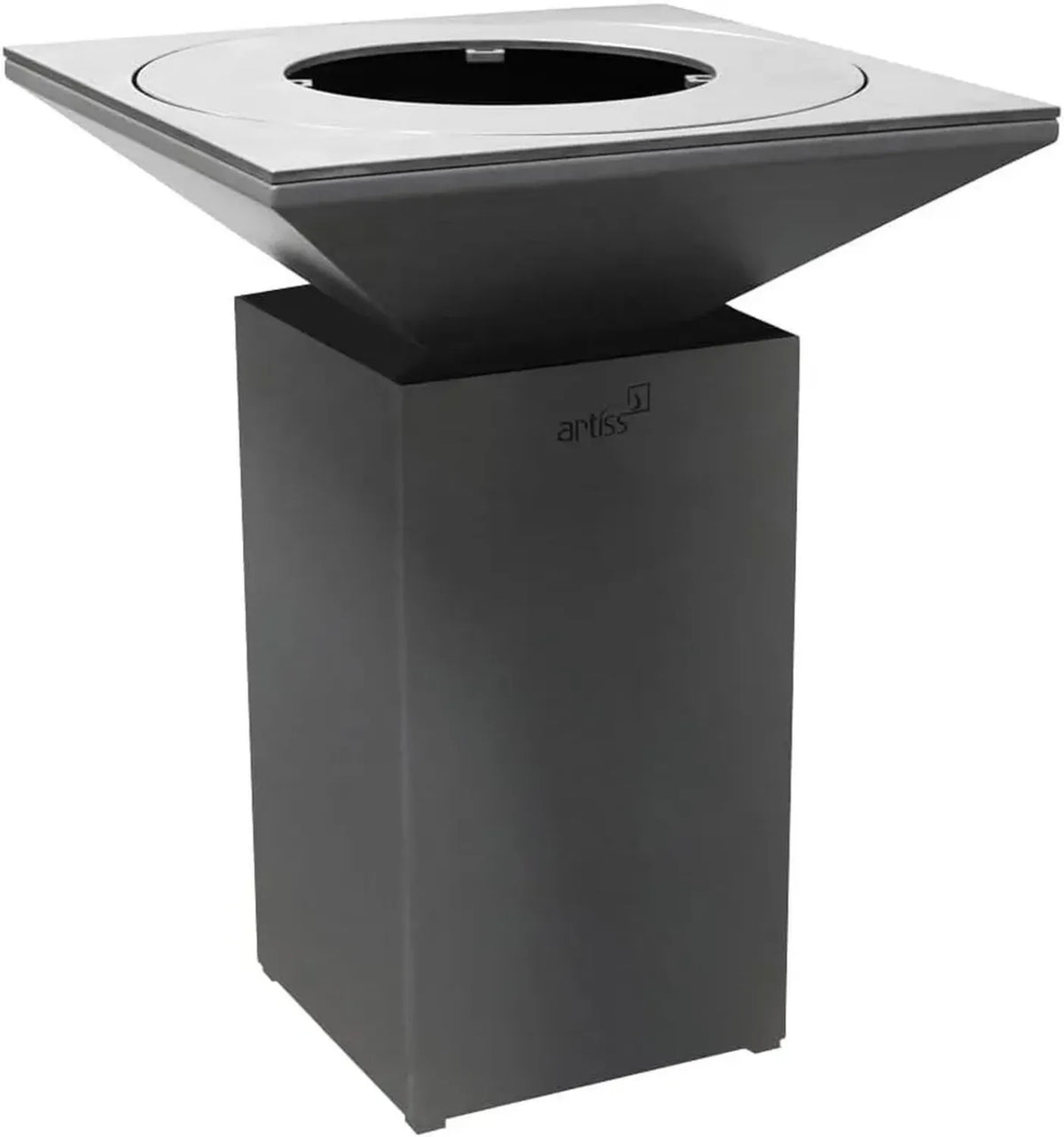 Brasero en Acier Corten avec Grille Plancha pour Jardin et Terrasse