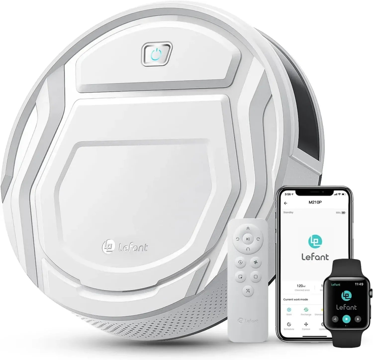 Robot Aspirateur Lefant M210, 2200Pa Silencieux, WiFi/Alexa/APP, Télécommande Incluse, Idéal Poils d'Animaux, Tapis & Sols Durs