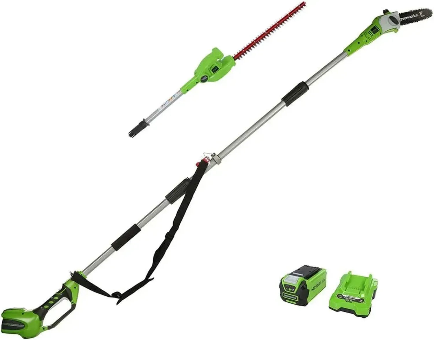 Outil 2-en-1 Greenworks sans Fil: Élagueuse et Taille-haie avec Batterie 40V, Lame 51 cm, Garantie 3 Ans