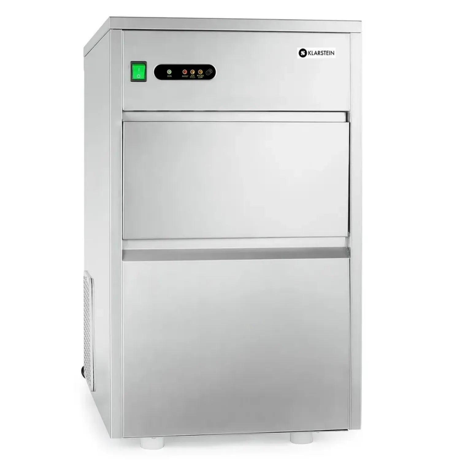 Machine à glaçons industrielle Klarstein Powericer XXL - 25 kg/24 h, 160 W, réservoir 6 kg, en inox argenté avec pelle et affichage LED