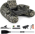 COSTWAY Bateau Gonflable de Pêche avec Siège, Pagaie et Accessoires, Charge 150 KG, Design Camouflage