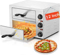 Four à Pizza Électrique Intérieur 12 Pouces, Acier Inoxydable, Température Jusqu'à 350°C, Minuterie Intégrée