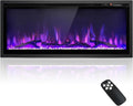 Cheminée Électrique LED Intégrée 91cm, 750W/1500W, Télécommande, 9 Couleurs, 5 Niveaux de Luminosité