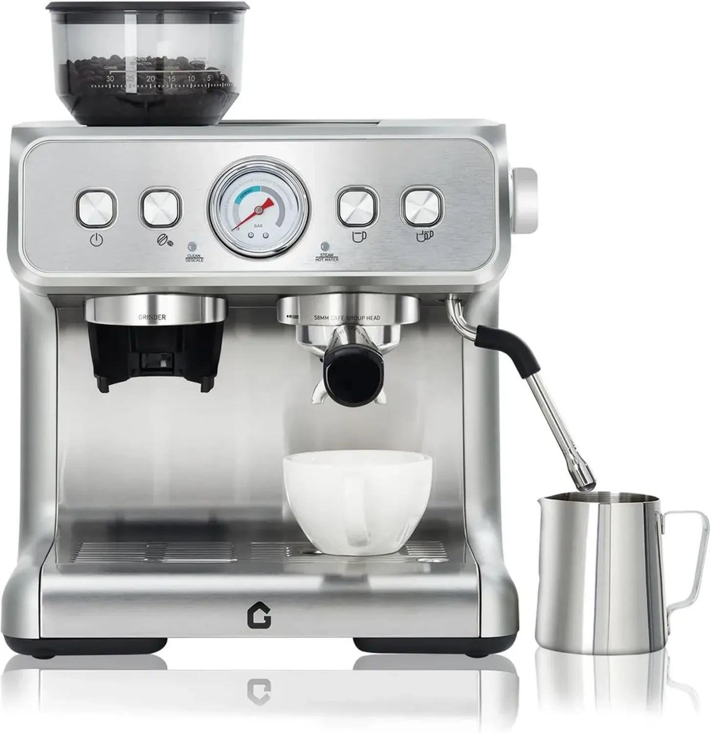 Machine à expresso automatique 20 bars avec broyeur intégré, réservoir 2,8L, buse vapeur et 30 niveaux de mouture
