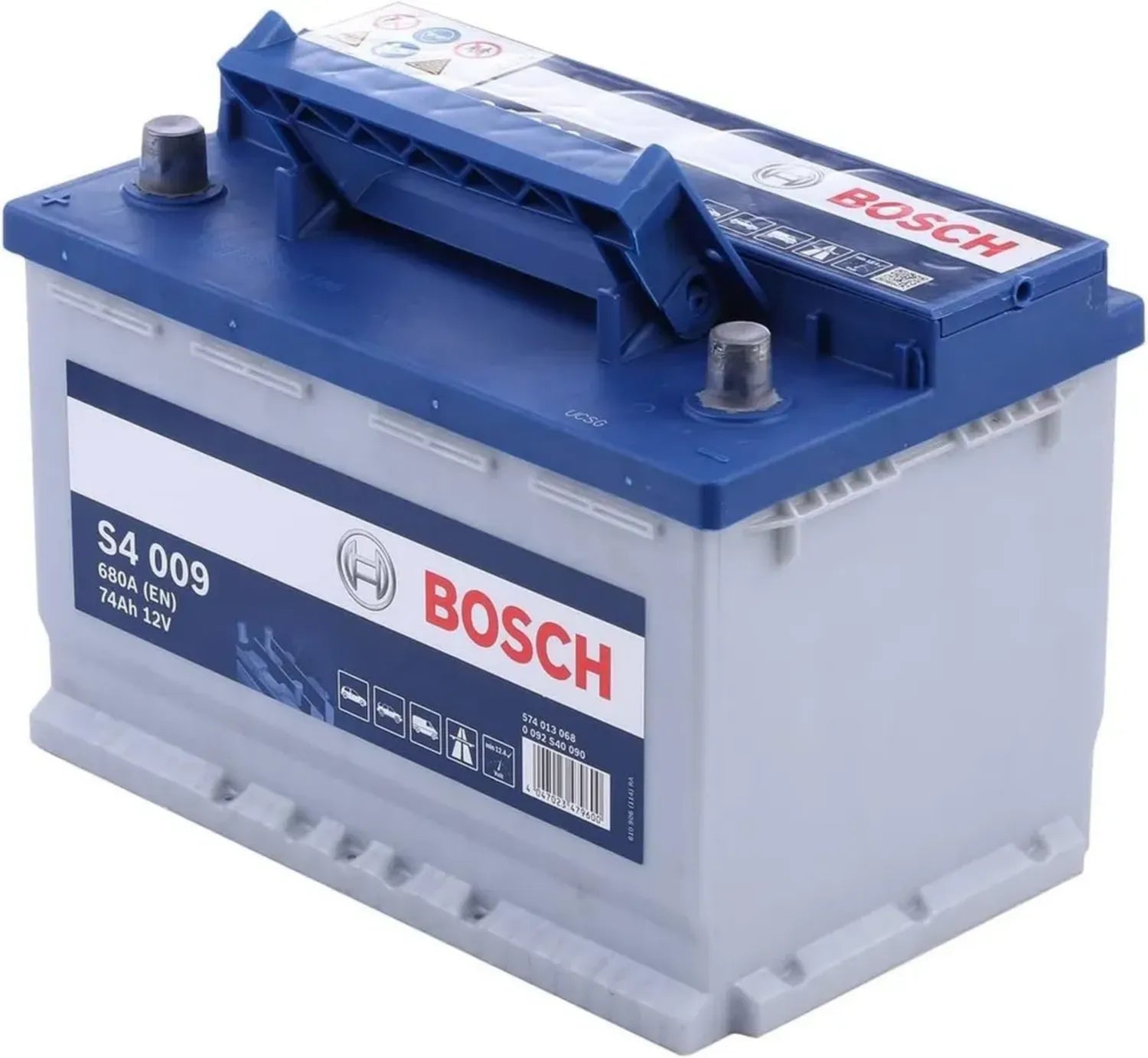 Batterie de Voiture Bosch S4 74Ah 680A Plomb-Acide Sans Start/Stop