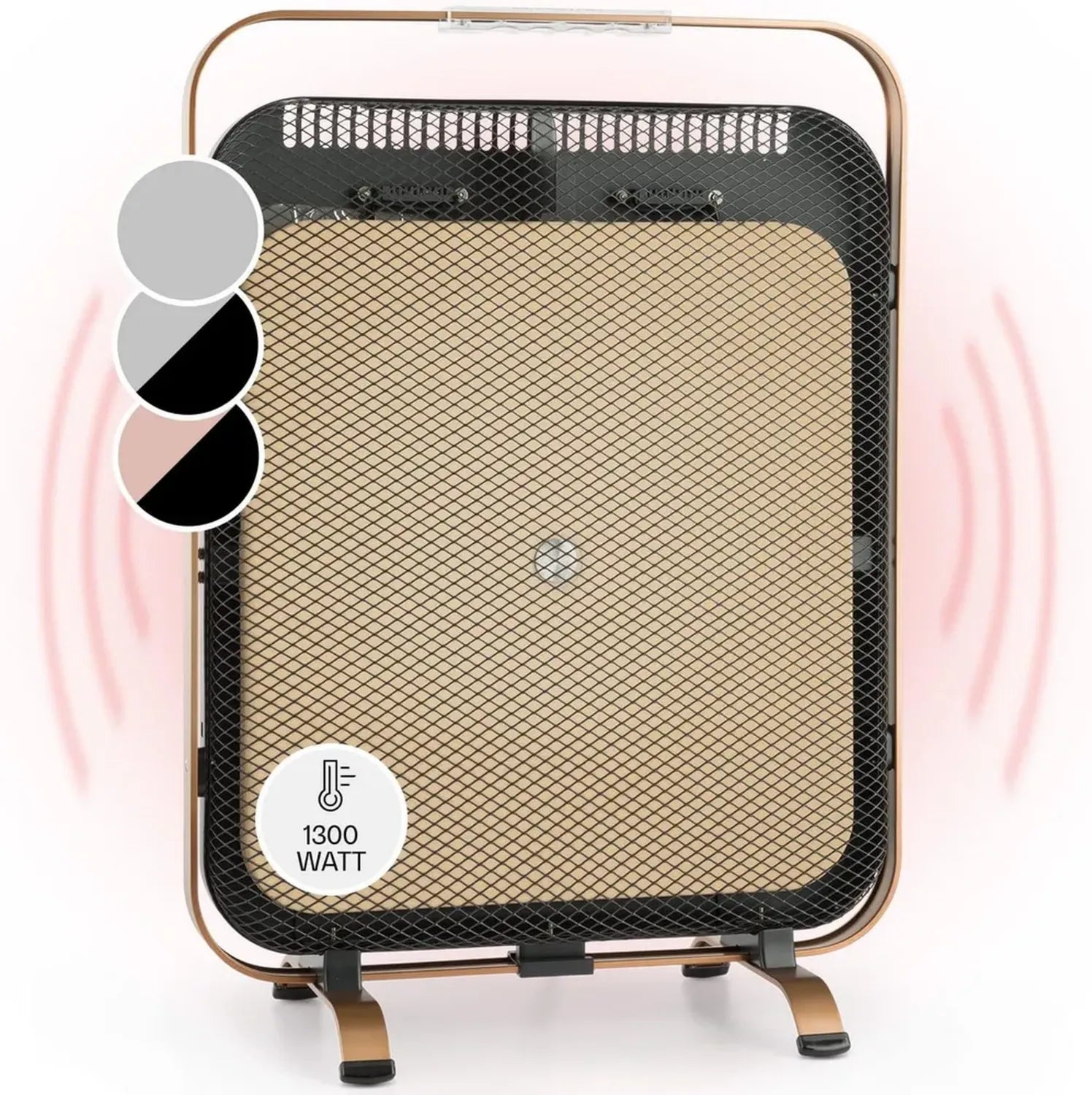 Chauffage Infrarouge Extra Plat Klarstein HeatPal, 1300W, Surface de 30 m², Panneau Marbré Cuivré