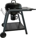 Barbecue au Charbon Tonino 60 cm - Couvercle Émaillé avec Thermomètre, Récupérateur de Cendres, Roues Renforcées et Tablette Latérale