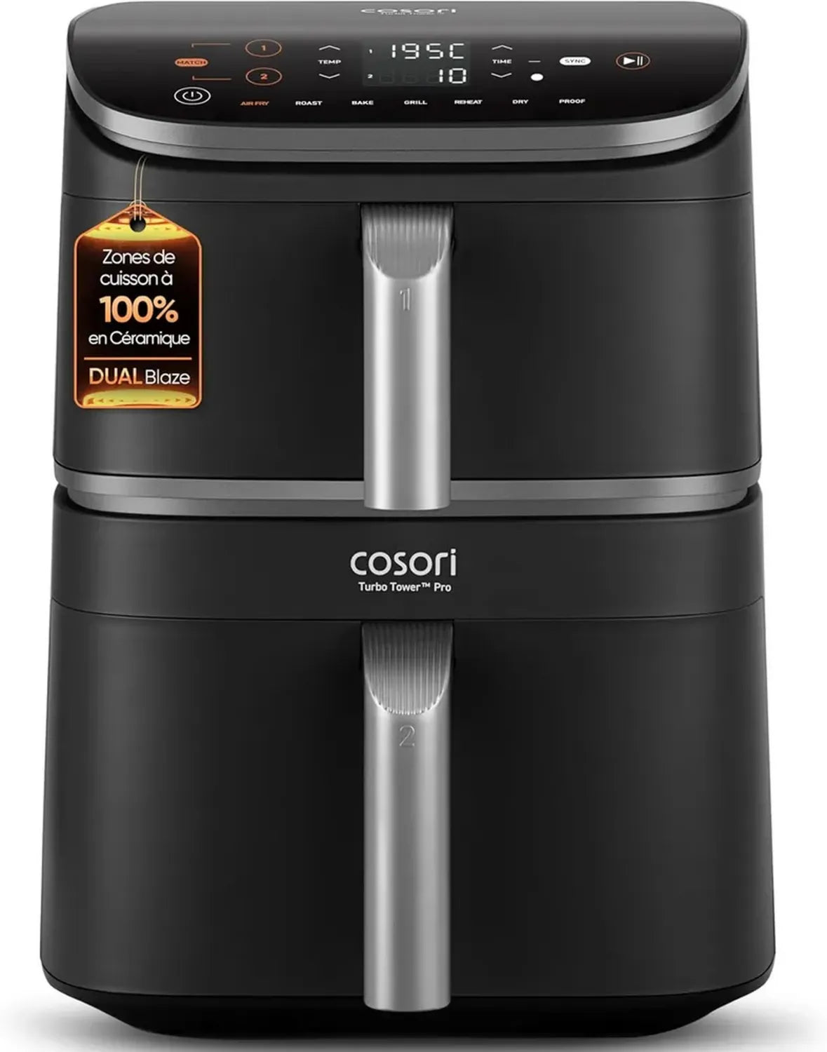Friteuse à Air COSORI 10.8L, Technologie Céramique, Double Cuisson, Économie d'Énergie